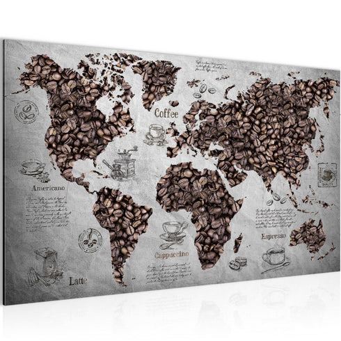 Wandbilder Wohnzimmer XXL Küche Kaffee Moderne Bilder Weltkarte